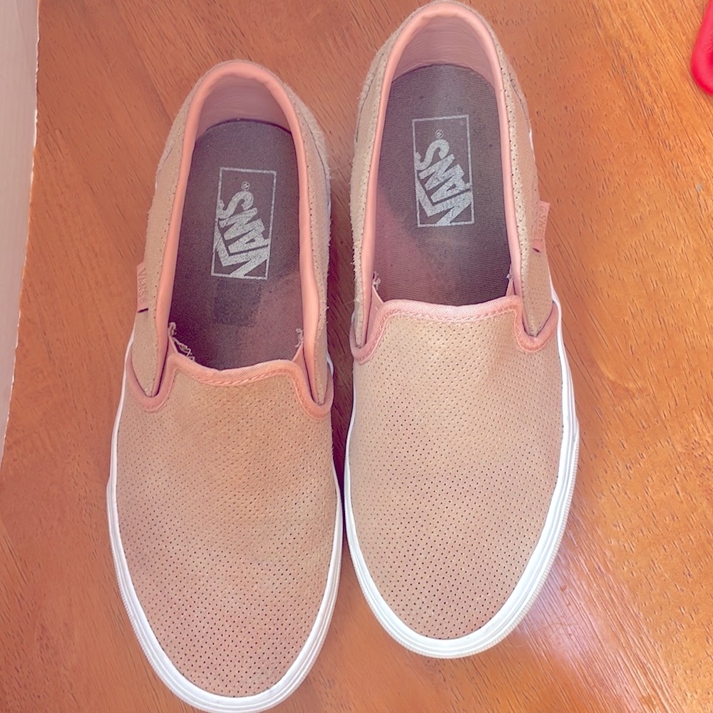 Womens dusty pink vans slip on 7.5
